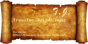 Treszler Juliánusz névjegykártya